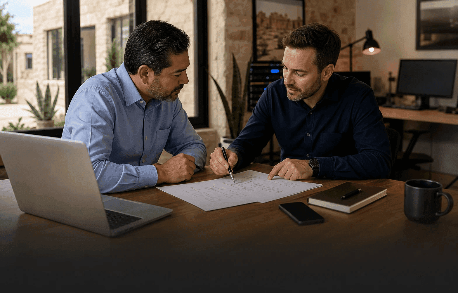 First IT consultation with a local business technology diagram